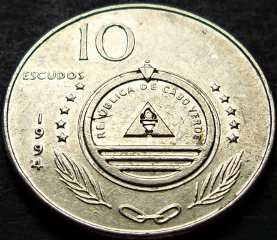 Moneda exotica 10 ESCUDOS - CAPUL VERDE, anul 1994 *cod 2356 = LINGUA de VACA foto