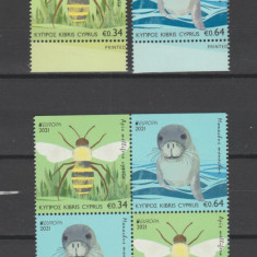 CIPRU 2021 Europa CEPT FAUNA Protejata Serie 2 timbre+ 2 serii din carnet MNH**
