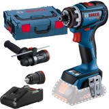 Bosch GSR 18V-90 FC + GAL 18V-40 - Masina de gaurit si insurubat fara acumulatori Li-Ion 18 V - Ah 64 Nm valiza speciala accesorii + Incarcator acumul
