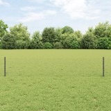 Posturi de Gard vidaXL 5 buc U-Channel Gri 40 cm Oțel, Gard Hexagonal vidaXL Gri 0.4x10 m Oțel