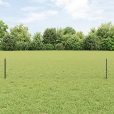 Posturi de Gard vidaXL 5 buc U-Channel Gri 40 cm Oțel, Gard Hexagonal vidaXL Gri 0.4x10 m Oțel
