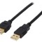 Cablu USB 2.0 A-A 1,8m negru cu mufă aurită
