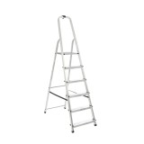 Scara aluminiu DRALD6, 1 x 6 trepte, inaltime 1.8 m, 125 kg