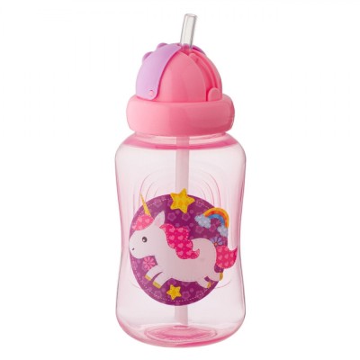 Sticlă Apă Copii, My Little Unicorn, Super Sipper Cup, Capacitate 345ml, Roz, Pai Incorporat foto