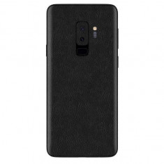 Set Folii Skin Acoperire 360 Compatibile cu Samsung Galaxy S9 Plus (Set 2) - ApcGsm Wraps Leather Black