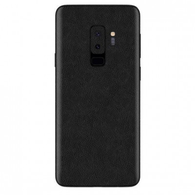 Set Folii Skin Acoperire 360 Compatibile cu Samsung Galaxy S9 Plus (Set 2) - ApcGsm Wraps Leather Black foto