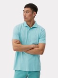 Cumpara ieftin Tricou polo barbati din amestec de bumbac si in cu croiala Regular fit, Turcoaz, XL