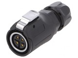 Mufă Conector Circular 4 Pin Lipire Mamă 10A Gold Flash