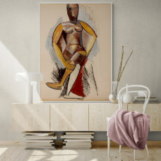 Tablou Poster, Intaglio, Modern, color, Seated Female Nude de Pablo Picasso, print pe hartie foto Fine Art foto