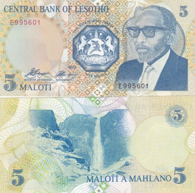 Lesotho 5 Maloti 1989 UNC foto