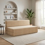 vidaXL Canapea Pliantă cu Pat Verde deschis gri 203 x 152 x 15 cm 900134