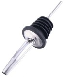 Dop cu dozator tip picurator pentru bauturi, 10.7 cm, otel si cauciuc, argintiu, Oem