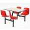 MOBILIER DE CANTINA: MASA+4 SCAUNE ROTATIVE, culoare rosie