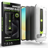 Folie de protectie Ecran Privacy Techsuit TitanGlass CrystalHD pentru Samsung Galaxy S24 FE S721, Sticla Securizata, Full Glue, Set 2 bucati