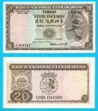 Timor Est (pick 26) 20 Escudos 1967 UNC; Dom Aleixo Corte-Real