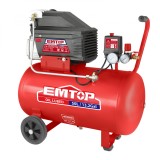 Cumpara ieftin Compresor de Aer EMTOP EACPD25501, 50L, 2.5CP, 2 Cilindri, 8 Bar, Pompa Lubrifiata cu Ulei, ideal pentru atelierele de mecanica, instalatori, construc