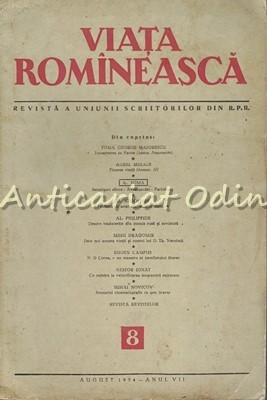 Revista Viata Romaneasca Nr.: 8/1954 - Toma George Maiorescu, Aurel Mihale foto