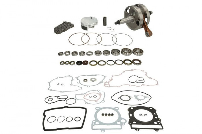 Engine repair kit. tłok STD (a set of gaskets with seals. crankshaft. gearbox bearing. piston. shaft bearing. water pump and shaft repair kit) KTM XC-
