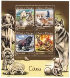 Cumpara ieftin Sao Tome e Principe 2016: Fauna Canina - Set Complet Timbre, Colita + Bloc, Caini, Colectie Straine, Tema Animale