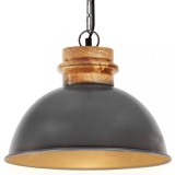 Cumpara ieftin Lampă suspendată industrială, gri, 32 cm, mango, E27, rotund