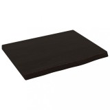 Gossi raft de perete maro inchis 40x30x2 cm lemn masiv stejar tratat
