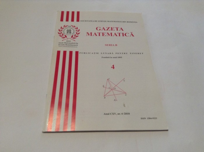 GAZETA MATEMATICA NR 4/ 2010 RF21/2