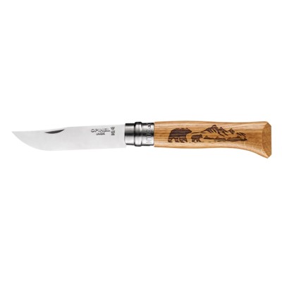 Cutit de buzunar N&amp;deg;08, inox, 8,5cm, &amp;quot;Engraved&amp;quot;, Animalia Bear - Opinel foto