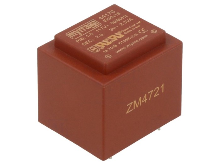 Transformator PCB &icirc;ncapsulat 9V 2,3VA