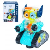 Robot, carcasa transparenta, cu lumina si sunet, Oem