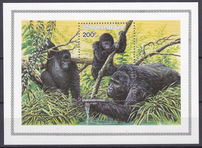DB1 Fauna Africana Ruanda Rwanda Gorile SS MNH