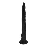 Dildo Anal Snake Venom cu Ventuza, Silicon Lichid, Negru, 42 cm