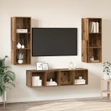 Set dulap TV 3 pcs Lemn vechi 37 x 37 x 142.5 cm Lemn compozit