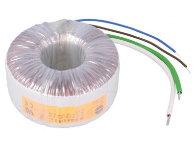 Transformator Toroidal 300VA 230V 18V 16.67A Cabluri foto