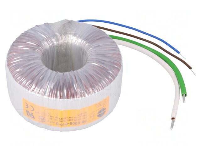 Transformator Toroidal 300VA 230V 18V 16.67A Cabluri