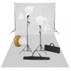 VidaXL Set studio foto cu lămpi, umbrele, fundal și reflector