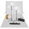 vidaXL Set studio foto cu lămpi, umbrele, fundal și reflector 3067078