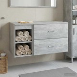 Cumpara ieftin Set dulap de baie suspendat 2 buc. Gri Beton
