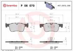 BREMBO P 06 070 PRIME LINE set placute frana,frana disc