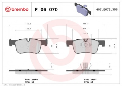 BREMBO P 06 070 PRIME LINE set placute frana,frana disc foto