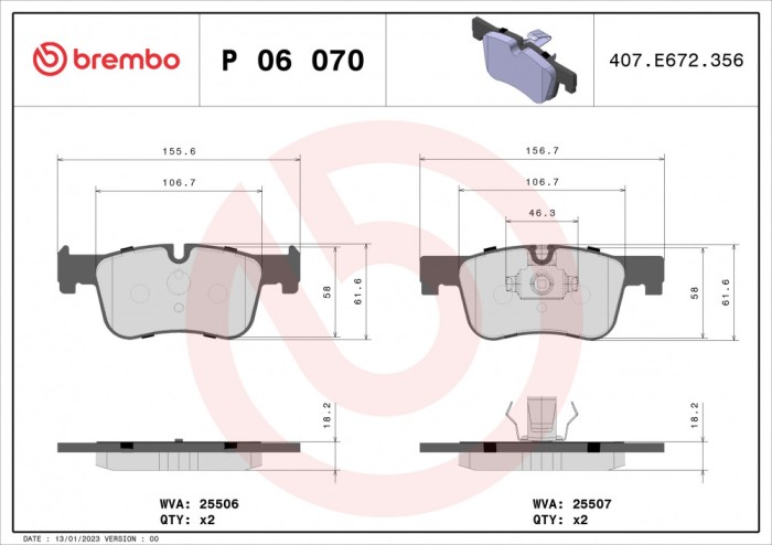 BREMBO P 06 070 PRIME LINE set placute frana,frana disc