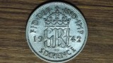 Anglia / Marea Britanie - moneda colectie argint - 6 pence / sixpence 1942 XF+/AU - George VI, Europa