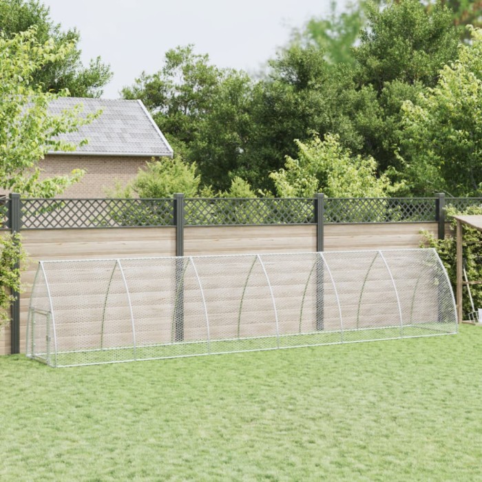 Gossi cotet pentru pasari, gri, 600x105x120 cm, otel galvanizat