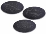 Cumpara ieftin Set 3 platouri servire, tocator ardezie neagra &Oslash; 30 cm
