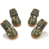 Cizme antiderapante impermeabile pentru caini Glaray, cauciuc siliconic/poliester, camuflaj, marimea 5