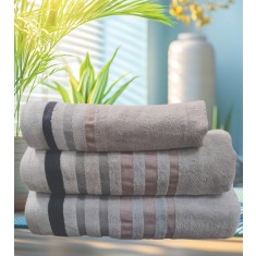 Set 3 prosoape baie Valentini Bianco, bumbac 100%, 550gsm, Jackard TMJK3/Bej