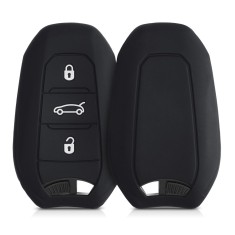 Husa Cheie Auto pentru Peugeot / Citroen - 3 Butoane - Keyless Go, Silicon, Negru, 44154.01