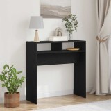 Masă de consolă din stejar negru - 78x30x80 cm - Fabricată din lemn prelucrat