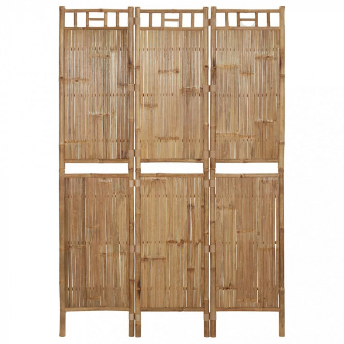 Paravan de camera cu 3 panouri, 120 x 180 cm, bambus