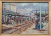 Alexandru POITEVIN SCHELETTI (1879-1959)-&Icirc;n gară, pictură &icirc;n ulei licitată, Scene lupta, Impresionism