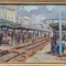 Alexandru POITEVIN SCHELETTI (1879-1959)-&Icirc;n gară, pictură &icirc;n ulei licitată